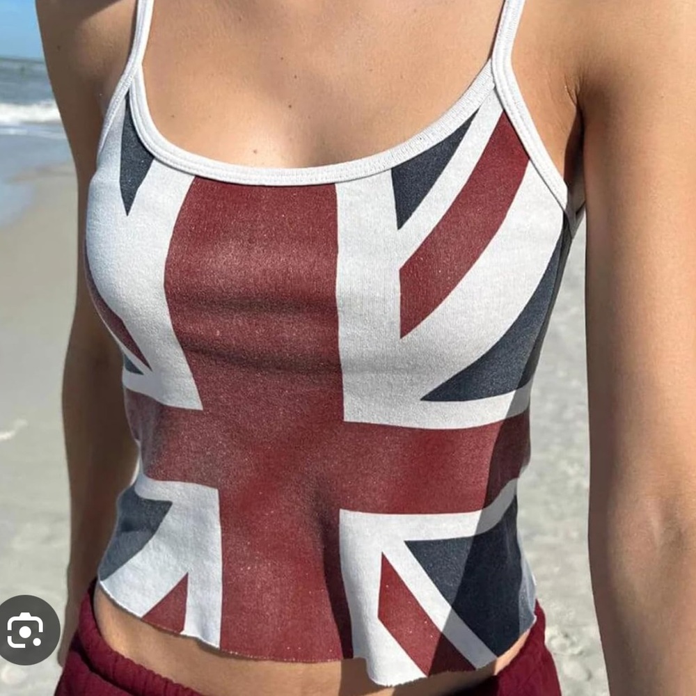Union Jack Spaghetti Strap Tank Top
